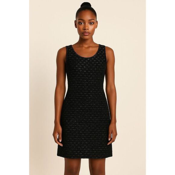 Vintage 1980’s Laurence Kazar Silk Beaded Cocktail Mini Dress - Picture 2 of 9